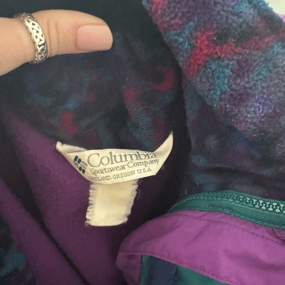 Vintage 80’s Columbia Bugaboo Ski Jacket Teal / Fuchsia / Purple - Picture 4 of 5